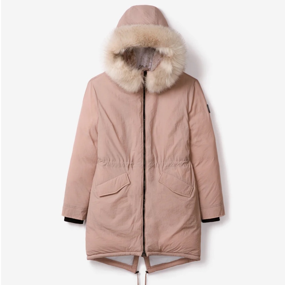 Noize Pink Puffer Coat with Fur Hood